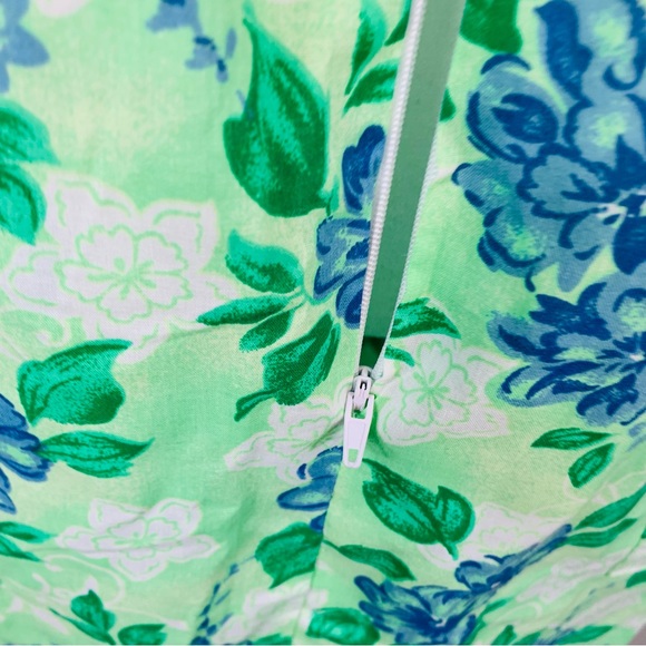 Y2K Anthony Richards Size Medium Md M Floral Green Blue House Dress Sleeveless - Picture 6 of 10